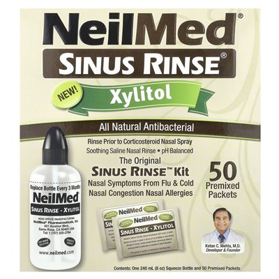 Neilmed, Sinus Rinse, ksylitol, zestaw do płukania zatok, 2 -częściowy zestaw Neilmed, Sinus Rinse, ksylitol, zestaw do płukania zatok, 2 -częściowy zestaw