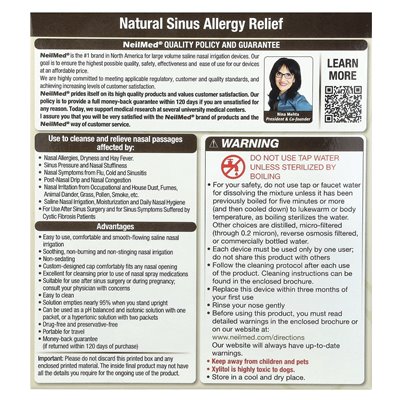 Neilmed, Sinus Rinse, ksylitol, zestaw do płukania zatok, 2 -częściowy zestaw Neilmed, Sinus Rinse, ksylitol, zestaw do płukania zatok, 2 -częściowy zestaw