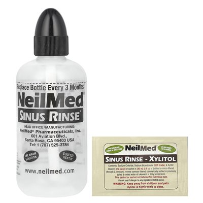 Neilmed, Sinus Rinse, ksylitol, zestaw do płukania zatok, 2 -częściowy zestaw Neilmed, Sinus Rinse, ksylitol, zestaw do płukania zatok, 2 -częściowy zestaw