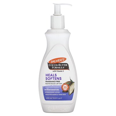 Palmer's, Formuła masła kakaowego z witaminą E, intensywnym balsamem do ciała, bez zapachu, 13,5 fl oz (400 ml) Palmer's, Formuła masła kakaowego z witaminą E, intensywnym balsamem do ciała, bez zapachu, 13,5 fl oz (400 ml)