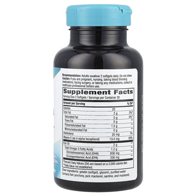 Nature's Way, Mega-DHA Premium Fischöl, 2000 mg, 60 Softgelkapseln (1000 mg pro Softgelkapsel)