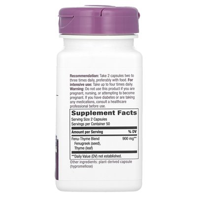 Nature's Way, Fenu-Thyme, 900 mg, 100 vegan capsules (450 mg per capsule)