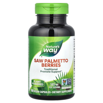 Nature's Way, Jagody Saw Palmetto, 585 mg, 180 Wegańskich Kapsułek Nature's Way, Jagody Saw Palmetto, 585 mg, 180 Wegańskich Kapsułek