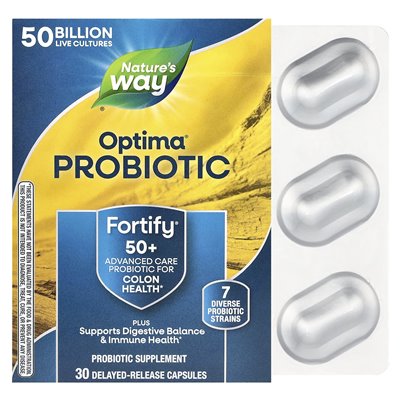 Nature's Way, Optima® Probiotic, Fortify® 50+, 50 Milliarden, 30 Kapseln mit verzögerter Freisetzung