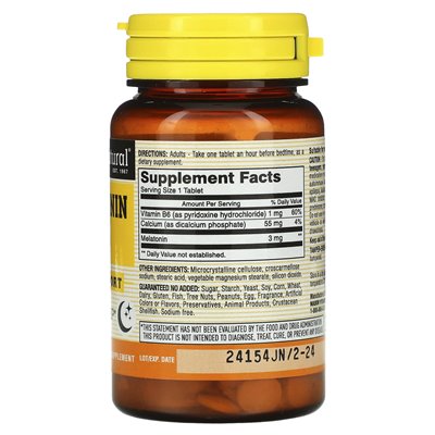 Mason Natural, Melatonin, 3 mg, 60 Tabletten