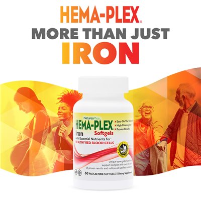 NaturesPlus, Hema-Plex, 60 szybko działających miękkich kapsułek NaturesPlus, Hema-Plex, 60 szybko działających miękkich kapsułek