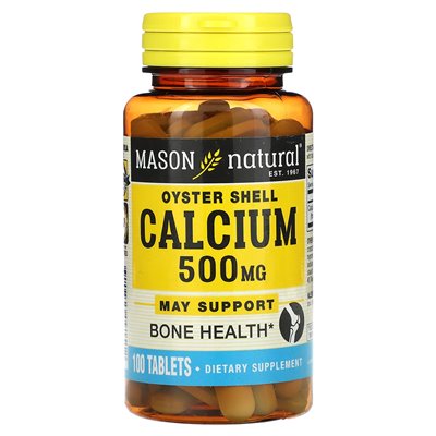 Mason Natural, ostrygi wapnia, 500 mg, 100 tabletek