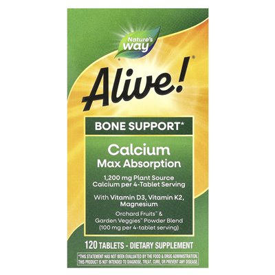 Nature, Alive! Maximale Kalziumaufnahme, 120 Tabletten