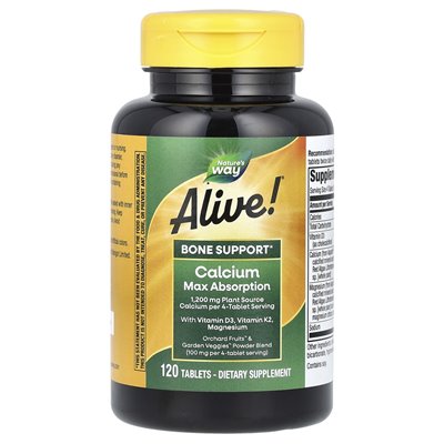 Nature, Alive! Maximale Kalziumaufnahme, 120 Tabletten