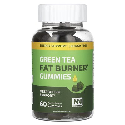 Nobi Nutrition, Burner z zieloną herbatą, zjeżdżanie z tłuszczu, 60 gumzy na bazie pektyny