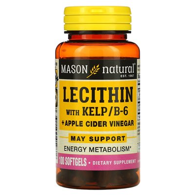Mason Natural, Lecythin z Kelp/B6 Plus Ocet jabłkowy, 100 miękkich