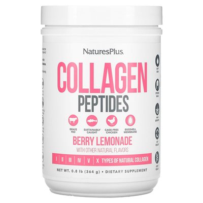 Naturesplus, kolagen peptydy, lemoniada jagodowa, 0,8 funta (364 g)