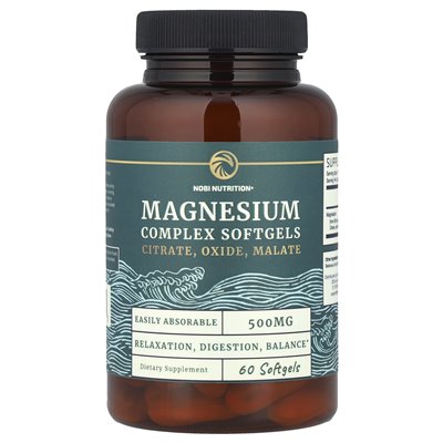 Nobi Nutrition, kompleks magnezu, 500 mg, 60 miękkich