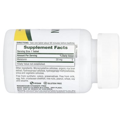 Naturesplus, melatonina, 20 mg, 90 tabletek