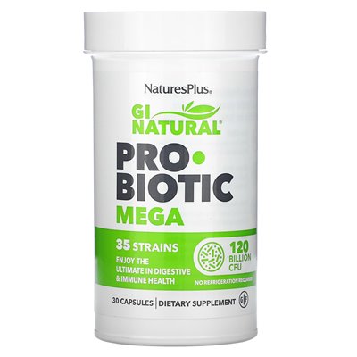Naturesplus, GI Natural Probiotic Mega, 120 Billion CFU, 30 Capsules
