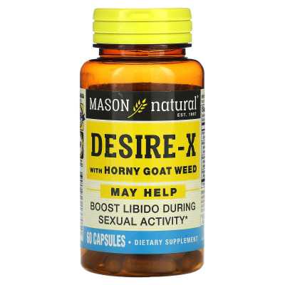 Mason Natural, Desire-X z napaloną kozą chwastem, 60 kapsułek Mason Natural, Desire-X z napaloną kozą chwastem, 60 kapsułek
