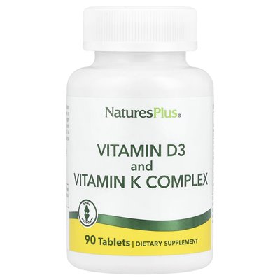 Naturesplus, witamina D3 i kompleks witaminy K, 90 tabletek Naturesplus, witamina D3 i kompleks witaminy K, 90 tabletek