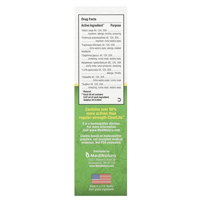MediNatura, ClearLife, Spray na Alergie, Extra Mocny, 0.68 fl oz (20 ml) MediNatura, ClearLife, Spray na Alergie, Extra Mocny, 0.68 fl oz (20 ml)