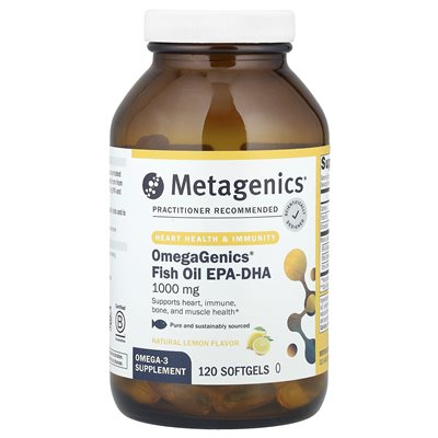 Metagenics, OmeGagenics®, EPA-DHA 1000, Natural Lemon, 120 Softgels Metagenics, OmeGagenics®, EPA-DHA 1000, Natural Lemon, 120 Softgels