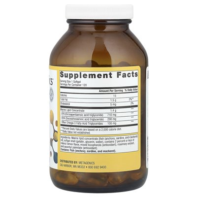 Metagenics, OmeGagenics®, EPA-DHA 1000, Natural Lemon, 120 Softgels Metagenics, OmeGagenics®, EPA-DHA 1000, Natural Lemon, 120 Softgels