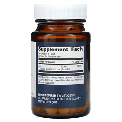 Metagenics, AG zinc, 180 tablets