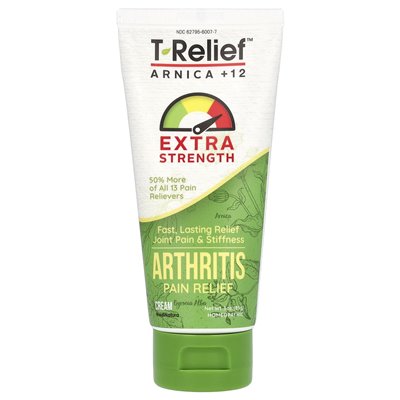Medinatura, T-Relief, Arnica +12, Arthritis Pain Relief, Pain Relief Cream, Extra Strength, 3oz (85g)