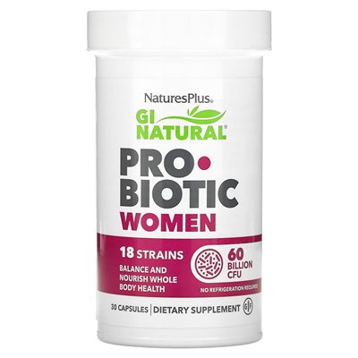NaturesPlus, GI Natural Probiotyki dla Kobiet, 60 Miliard CFU, 30 Kapsułek NaturesPlus, GI Natural Probiotyki dla Kobiet, 60 Miliard CFU, 30 Kapsułek