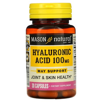 Mason Natural, kwas hialuronowy, 100 mg, 30 kapsułek