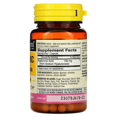Mason Natural, kwas hialuronowy, 100 mg, 30 kapsułek