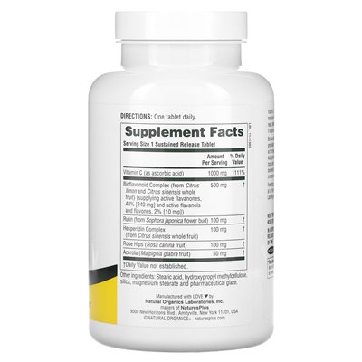 Naturesplus, Super C Complex mit anhaltender Freisetzung, 180 Tabletten