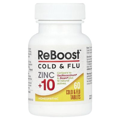 Medinatura, T-Relief ™, Reboost ™, cynk +10, Max Cold &amp Flu Relief, 60 tabletek