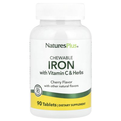 Naturesplus, Kaueisen mit Vitamin C und Kräutern, Kirsche, 90 Tabletten