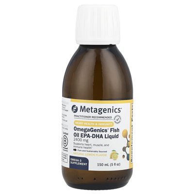 Metagenics, OmeGagenics®, EPA-DHA fish oil liquid, natural lemon, 5 fl oz (150 ml)