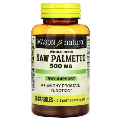 Mason Natural, Sägepalmenextrakt, ganze Kräuter, 500 mg, 90 Kapseln