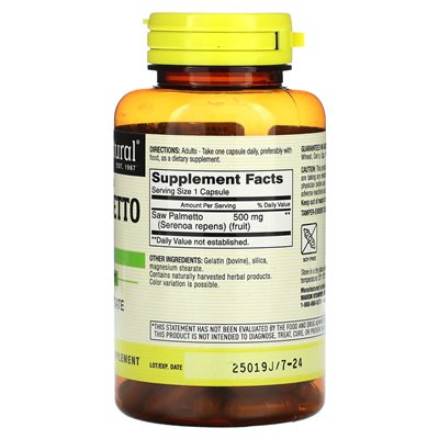Mason Natural, Whole Herb Saw Palmetto, 500 mg, 90 kapsułek