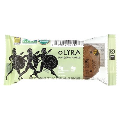 OLYRA, ORGANIC BISCUITS, CAROB LEZELNUT, 4 packs 1.32 oz (37.5 g)