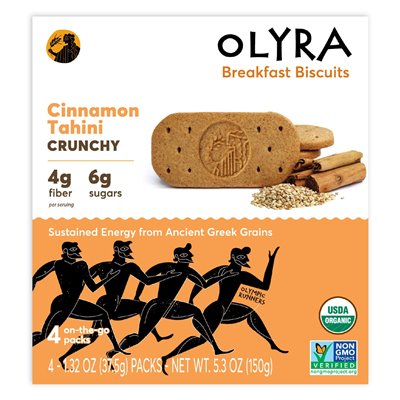 OLYRA, Organiczne ciastka śniadaniowe, cynamon Tahini, 4 paczki, 1,32 uncji (37,5 g) OLYRA, Organiczne ciastka śniadaniowe, cynamon Tahini, 4 paczki, 1,32 uncji (37,5 g)