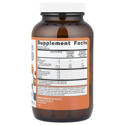 Metagenik, Ultra Procente-C Chewable, Natural Orange Burst, 90 Tablets