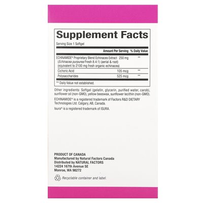 Naturalne czynniki, opatentowany echinamide®, 60 miękkich