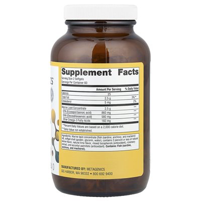 Metagenics, OmeGagenics®, EPA-DHA 720, naturalna limonina cytrynowa, 120 softgels Metagenics, OmeGagenics®, EPA-DHA 720, naturalna limonina cytrynowa, 120 softgels