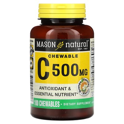 Mason Natural, Vitamin C, Orange Vanilla, 500mg, 100 Chews