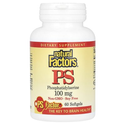Czynniki naturalne, PS fosfatydyloseryna, 100 mg, 60 miękkich