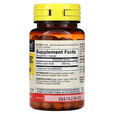 Mason Natural, kwas alfa-lipoinowy, 200 mg, 60 kapsułek Mason Natural, kwas alfa-lipoinowy, 200 mg, 60 kapsułek