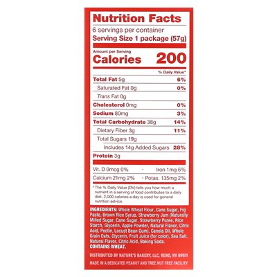 Nature's Bakery, Feige, Erdbeere, 6er-Pack, 2 oz (57 g)