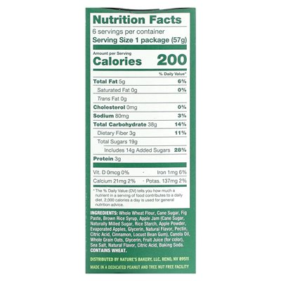 Nature's Bakery, Bar Fig, Apple Cinnamon, 6 paczek, 2 uncje (57 g) Nature's Bakery, Bar Fig, Apple Cinnamon, 6 paczek, 2 uncje (57 g)