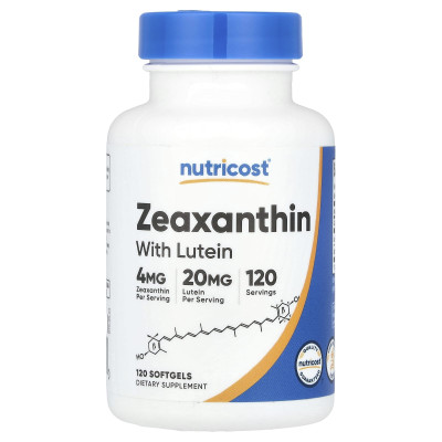 Nutricost, zeaksantyna z luteiną, 120 miękkich