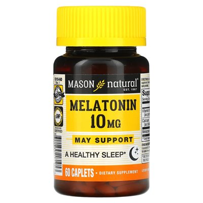 Mason Natural, Melatonina, 10 mg, 60 kapleczek