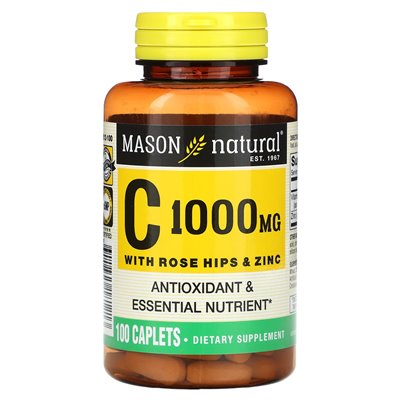 Mason Natural, Vitamin C mit Hagebutten und Zink, 1000 mg, 100 Kapseln