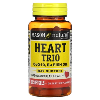 Mason Natural, Heart Trio, COQ10, E & Fischöl, 60 ml