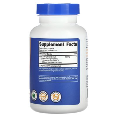 Nutricost, biała fasola nerkowa, 6500 mg, 120 kapsułek